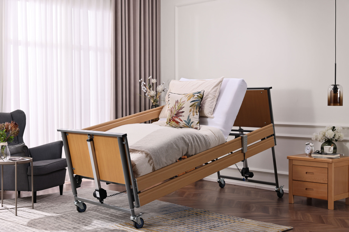 Pflegebett Ecofit S 90 mit Seitengitter 90 x 200 cm, Buche nur in 2er Schritten bestellbar – Bild 3