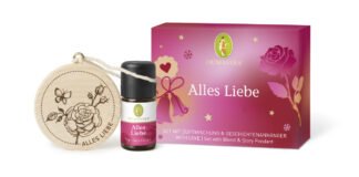 Alles Liebe Gift Set, Organic Scent Blend 5 ml + Wooden Fragrance Pendant