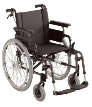 Rollstuhl Action 2 NG mit Seitenteil lang, mit Trommelbremse silbergrau SB 45 cm