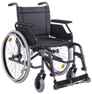 Rollstuhl CANEO B mit Kombiarmlehnen und Trommelbremse PU, anthrazit SB 51 cm