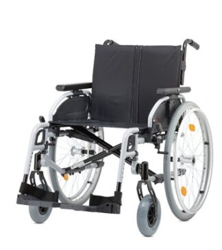 Leichtgewichtrollstuhl Pyro light optima XL, Kombi-Armlehne, PU,silber-metallic SB 52 cm