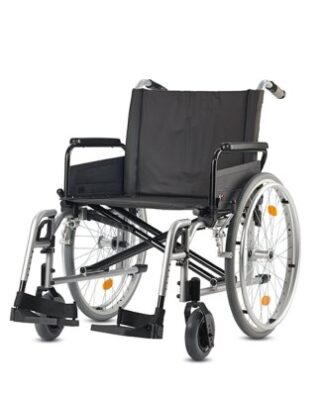 Leichtgewichtrollstuhl Pyro light XL Seitenteil lang, mit Trommelbremse silbermetallic SB 51 cm