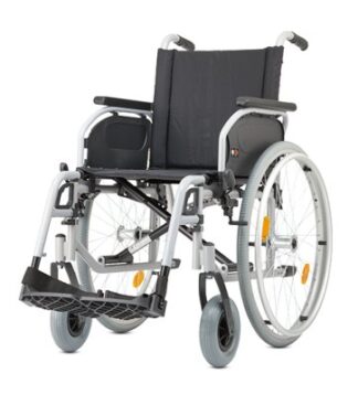 Rollstuhl S-Eco 300, mit Trommelbremse, PU, Duo-Armlehnen, silber SB 37 cm
