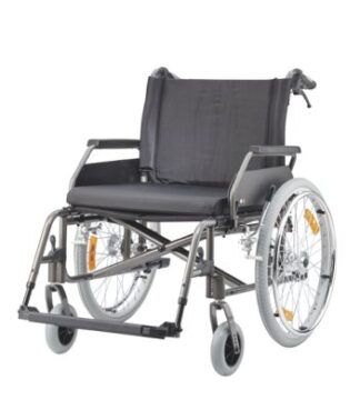 Rollstuhl ECON XXL mit Trommelbremse, PU,anthrazit SB 60 cm