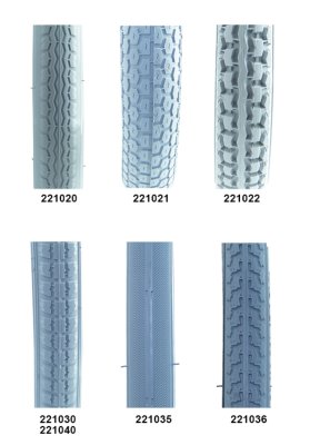 Reifen für Standard-Rollstuhl Profil C-63, 22 x 1 3/8 grau