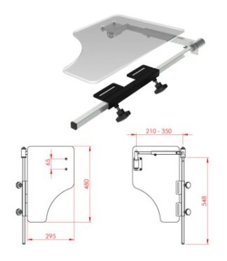 Halber Therapietisch 295x480x8mm,klappbar