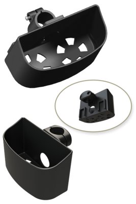Stockhalter mit Kunststoff-Schale für 2 Stöcke 22+25mm