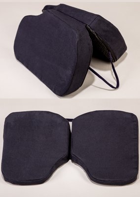 Klapp-Keilkissen 38x25x5/1cm, VELOURS schwarz