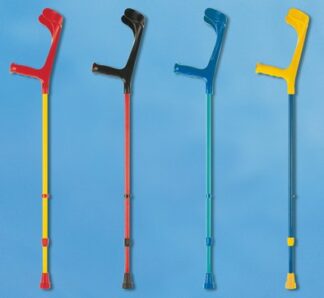 Leichtmetall-Unterarmgehstütze Ergogriff mit Druckknopfverstellung, vollfarbig Farbe: schwarz-brilliant rot