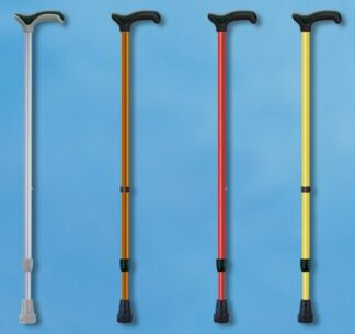 Metall-Gehstock Derby mit Druckknopfverstellung Farbe: bronze-braun