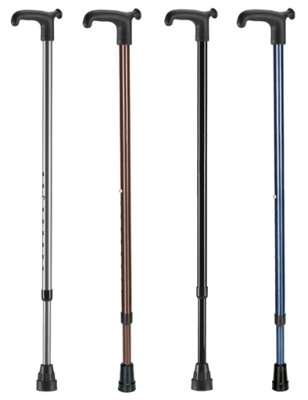 Leichtmetallstock mit Softgriff verstellbar Farbe: braun