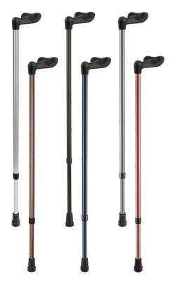 Leichtmetallstock mit Fischergriff,verstellbar Farbe: silber rechts