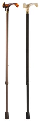 Leichtmetallstock mit anatomischem Griff in Bernsteinoptik, versellbar, bronze links