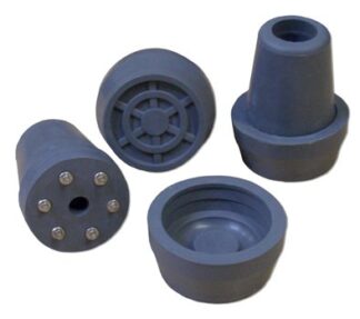 Krückenkapsel mit Spikes und Schutzkappe grau 16 mm