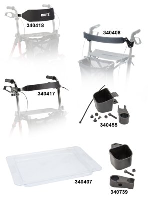 Tablett für Rollator 324NPU-328NPU mit geschlossener Ergobremse