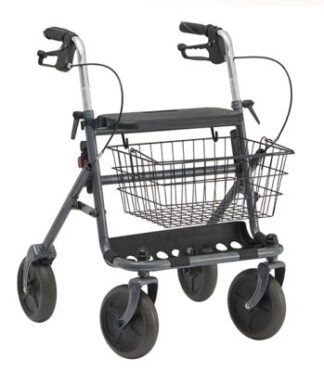 Rollator FAKTO+ mit Tablett, Korb, Stockhalter, mangan grey metallic  nur in 2er Schritten bestellbar