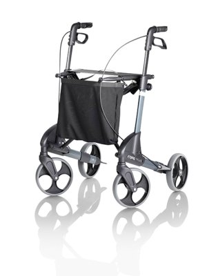 Rollator Topro Troja Original inkl. Stoffsitz und Netzkorb (max. 10 kg), silber Gr. M