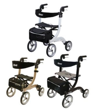 Rollator NITRO mit Stockhalter Stoff-/ Netztasche Farbe: champagner Gr. M