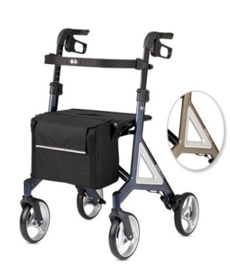 Rollator ALEVO ALU mit Rückengurt und Tasche Farbe: platin