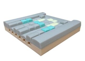 Sitzkissen CUBE FLEXi mit Inko-Kombibezug 8 cm schwarz-blau 38 x 38 cm