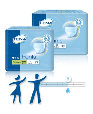 TENA Pants Discreet M, Hüfte 75-100 cm (1 Karton: 6 x 12 Stück)