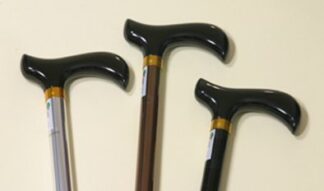 Leichtmetall-Krankenstock, Derbygriff, Druckknopfverstellung Farbe: silber