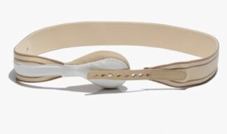 Bort Federbruchband HerniaFix, elastisch, runde Pelotte, kurze Feder, beige 90 cm rechts