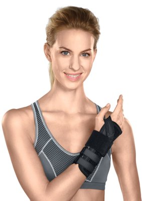 Handgelenkorthese MANU-HIT CLASSIC, kurz schwarz Gr. XS links