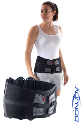 Lumbalstützorthese DONJOY PowerStrap, anthrazit Gr. S
