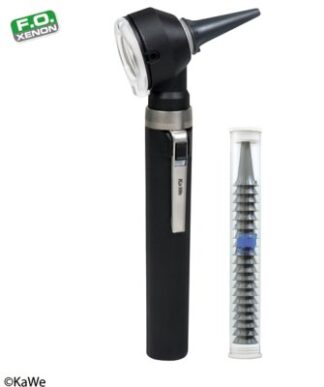 Otoskop PICCOLIGHT LED Fieber Optik mit Ohrtrichter und Stofftasche schwarz
